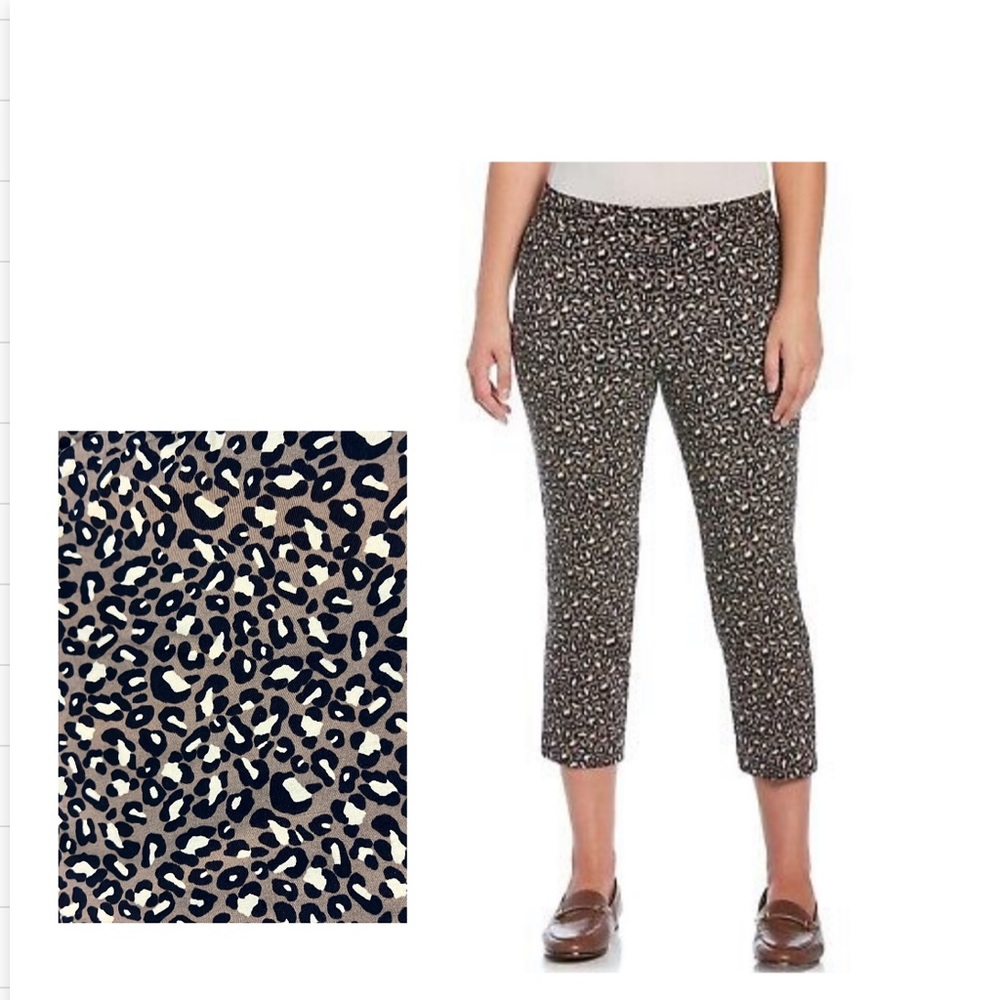 Rafaella Leopard print stretch capris relax fit MSRP $56